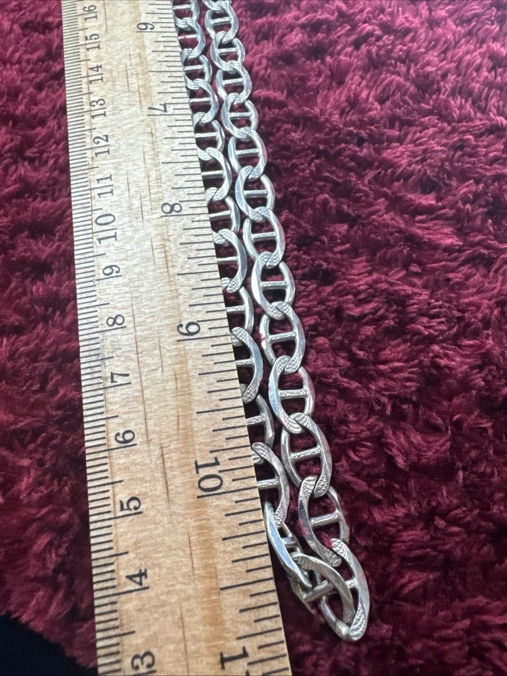 925 Sterling Silver Figaro Chain Necklace 22” 8mm 37.4g Two-Sided